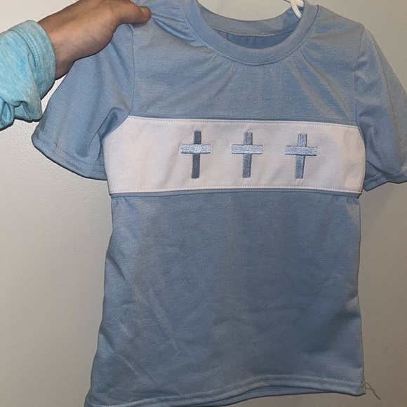 Toddler 4t Cross shirt by Aby & Evie. 4t blue cross boutique shirt toddler shirt - Picture 3 of 3